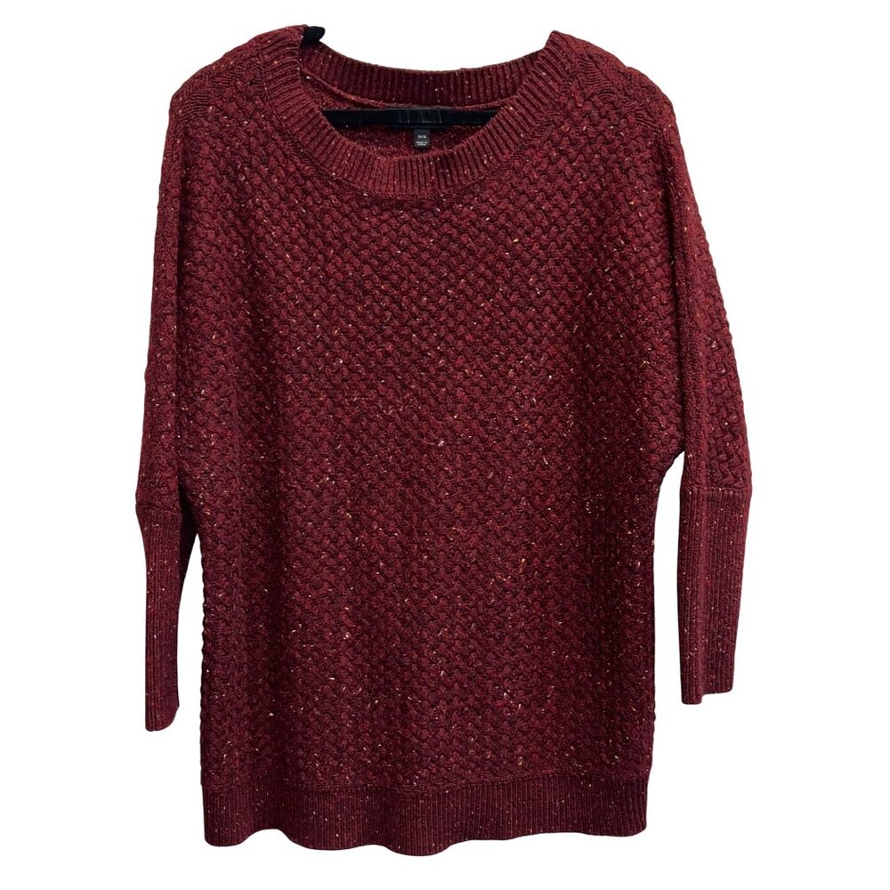 Lane Bryant Womens Burgundy Textured Knit Sweater Size 14/16 100% Acrylic